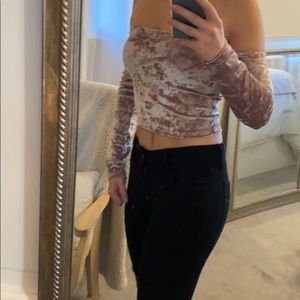 Light pink velvet shirt